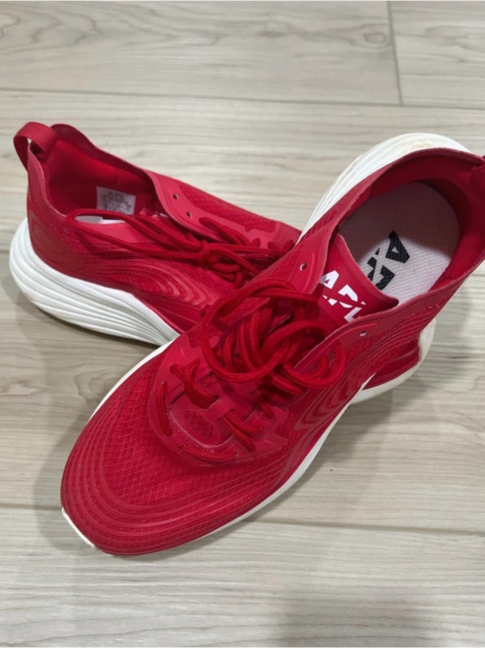 APL Red Women's running Sneakers with White Sole